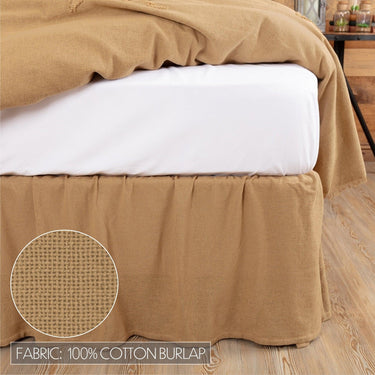 Burlap Natural Ruffled Queen Bed Skirt 60x80x16 - The Fox Decor